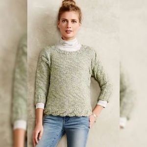 Anthropologie Handknit by Dollie Soft Sweater Chunky Cable Small